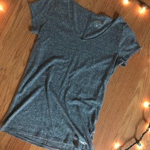 Grey short sleeve V-neck t shirt